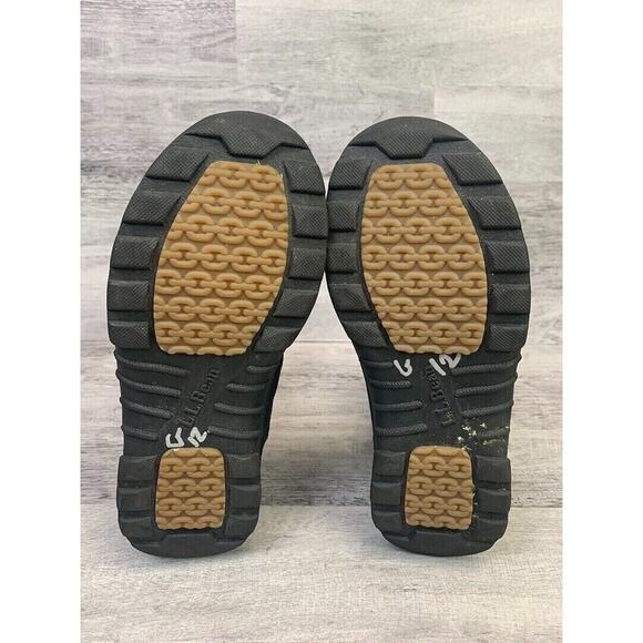 L.L. Bean Womens Short Black Suede Boots With Faux Fur Trim Size 6M - Picture 8 of 8